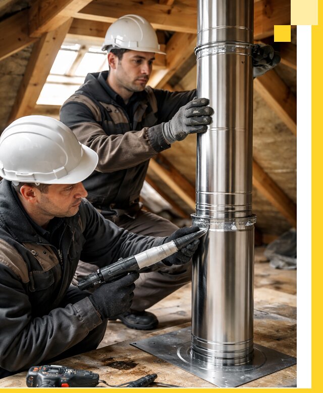 Монтаж дымоходов для каминов в Бердске с гарантией качества