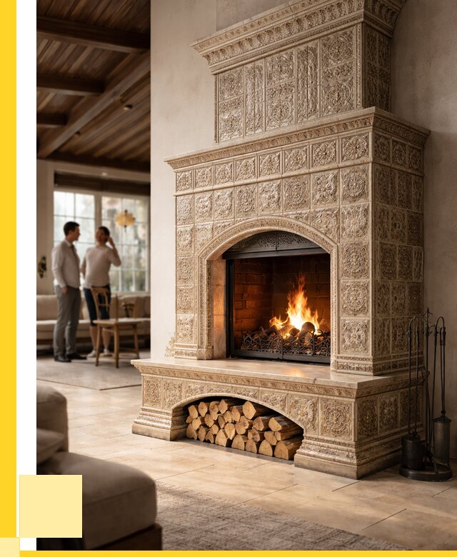 Купить изразцовый камин в Бердске от 260300 р. | ЭриданБрд