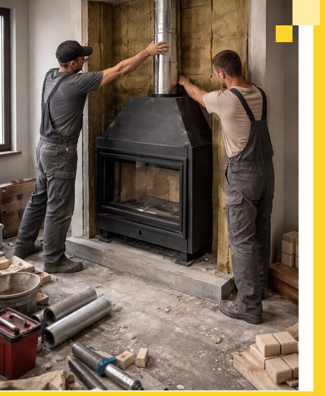 Изготовление и монтаж закрытых каминов в Бердске под ключ