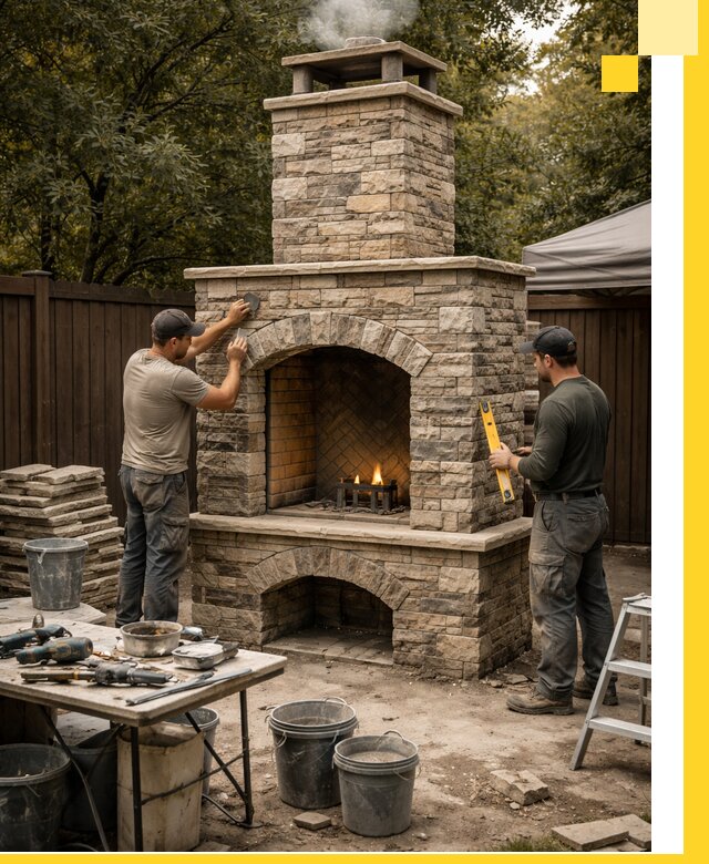 Проектирование и установка уличных каминов в Бердске