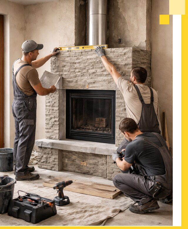 Профессиональный монтаж каминов под ключ в Бердске для дома