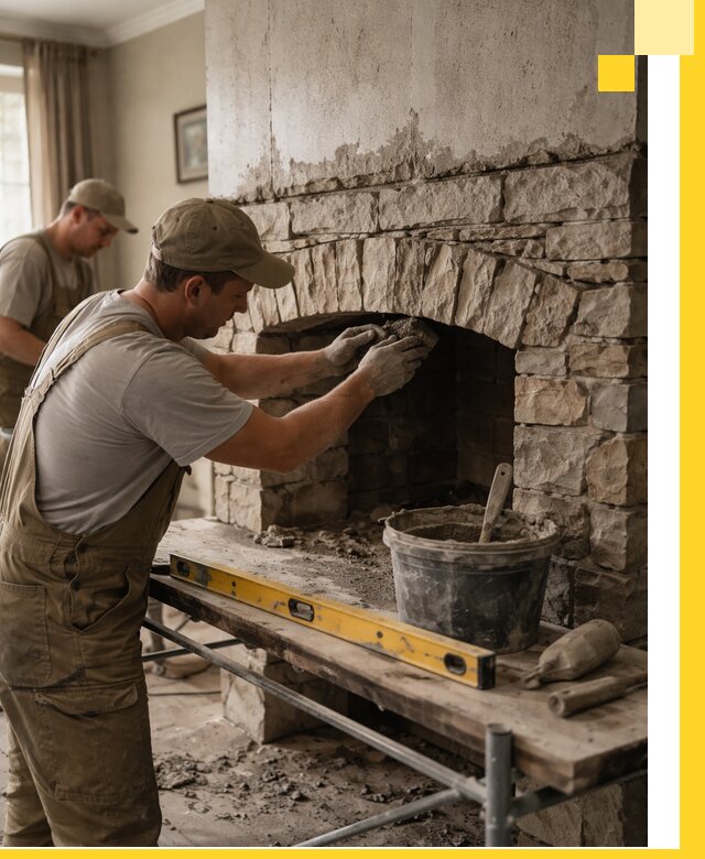 Изготовление каминов под ключ в Бердске, монтаж и отделка