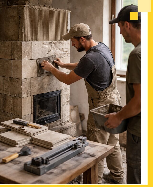 Профессиональная облицовка печей в Бердске: керамика и камень