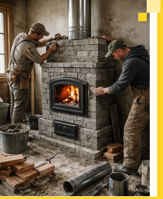 Производство, поставка и монтаж дровяных печей в Бердске