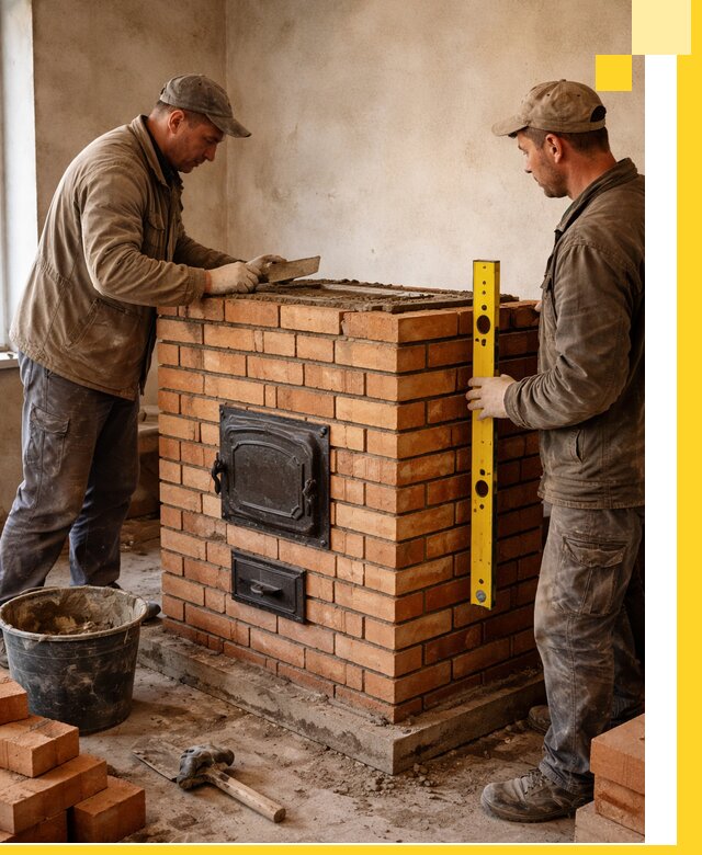 Отопительные печи под ключ в Бердске, установка и сборка