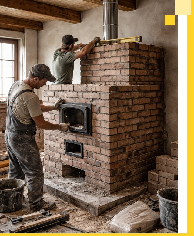 Печи для загородного дома под ключ в Бердске — монтаж и сервис