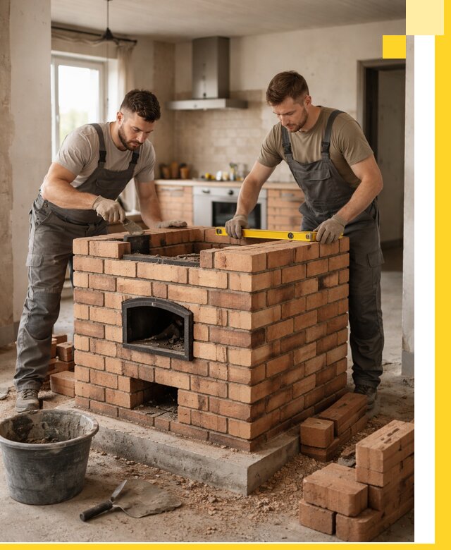 Установка и монтаж печей в частном доме в Бердске под ключ