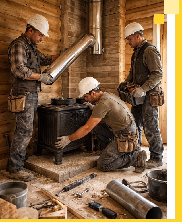 Профессиональный монтаж банных печей и дымоходов в Бердске