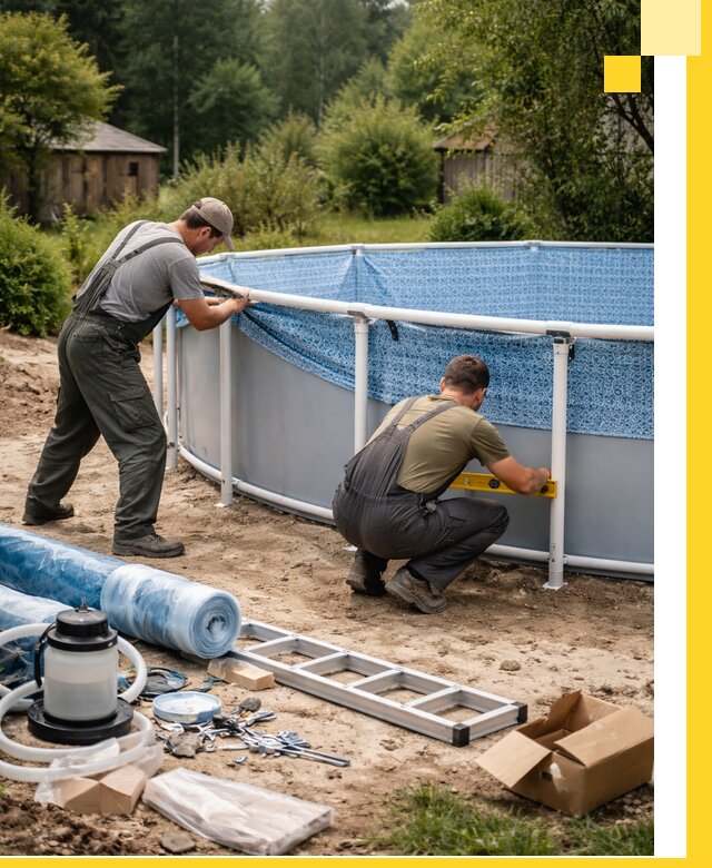 Установка и монтаж каркасных бассейнов в Бердске под ключ