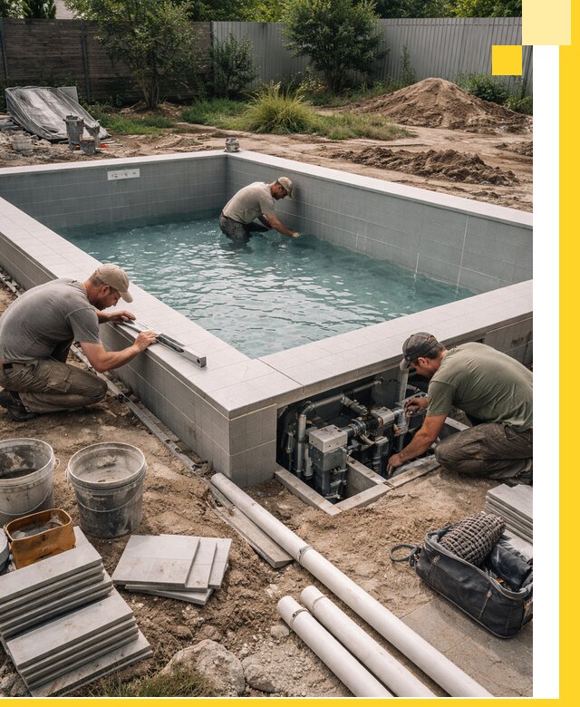 Строительство и монтаж бассейнов для дачи под ключ в Бердске