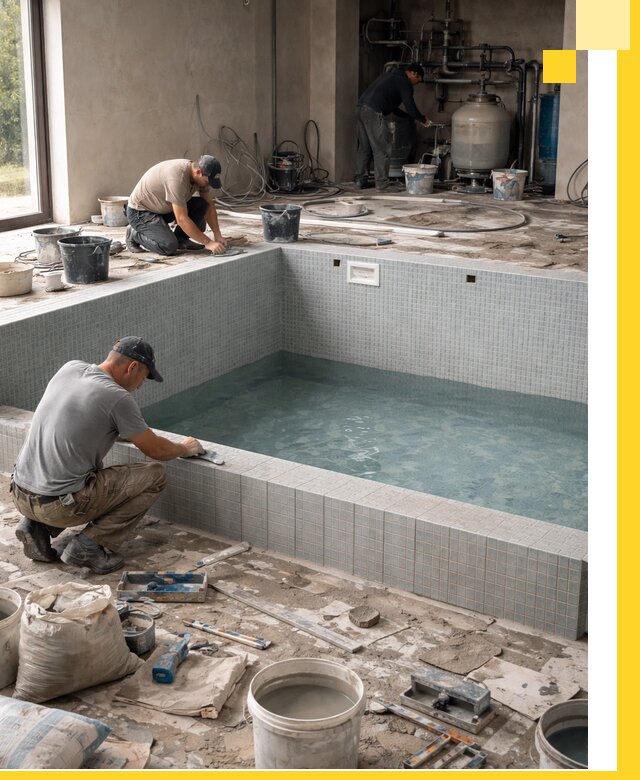 Строительство и монтаж бассейнов в помещении в Бердске