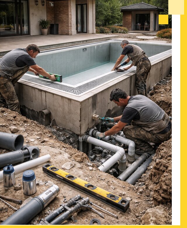 Строительство переливных бассейнов в Бердске под ключ