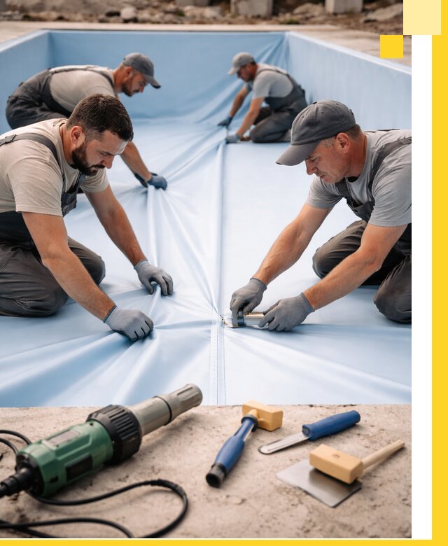 ПВХ пленка для бассейнов с монтажом и гарантией в Бердске