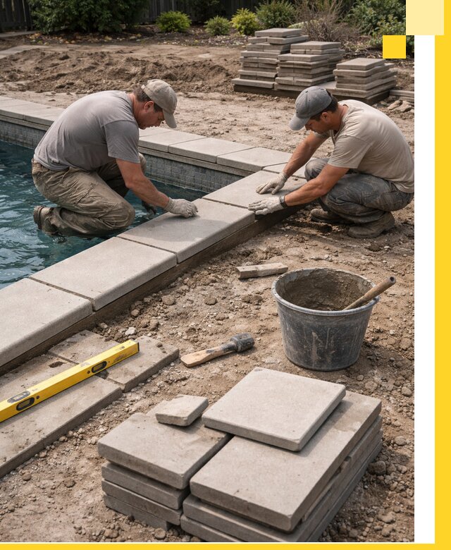 Установка и изготовление копингового камня для бассейнов в Бердске