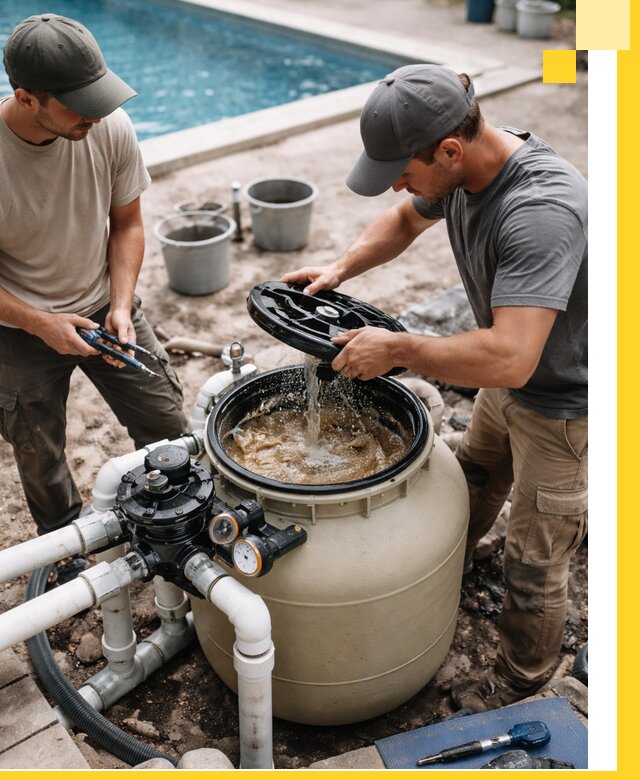 Установка и обслуживание песочных фильтров для бассейнов в Бердске