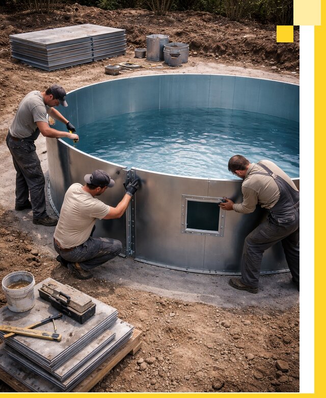 Круглые бассейны под ключ в Бердске проектирование и монтаж