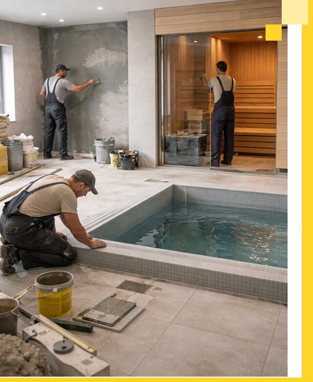 Проектирование и строительство сауны с бассейном в Бердске