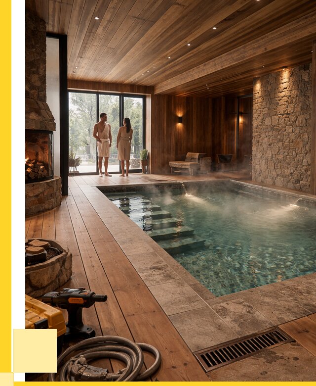 Проекты бань с бассейном под ключ в Бердске от 78090 р., ЭриданБрд