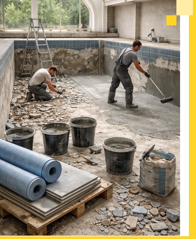 Реконструкция бассейнов в Бердске: ремонт, гидроизоляция