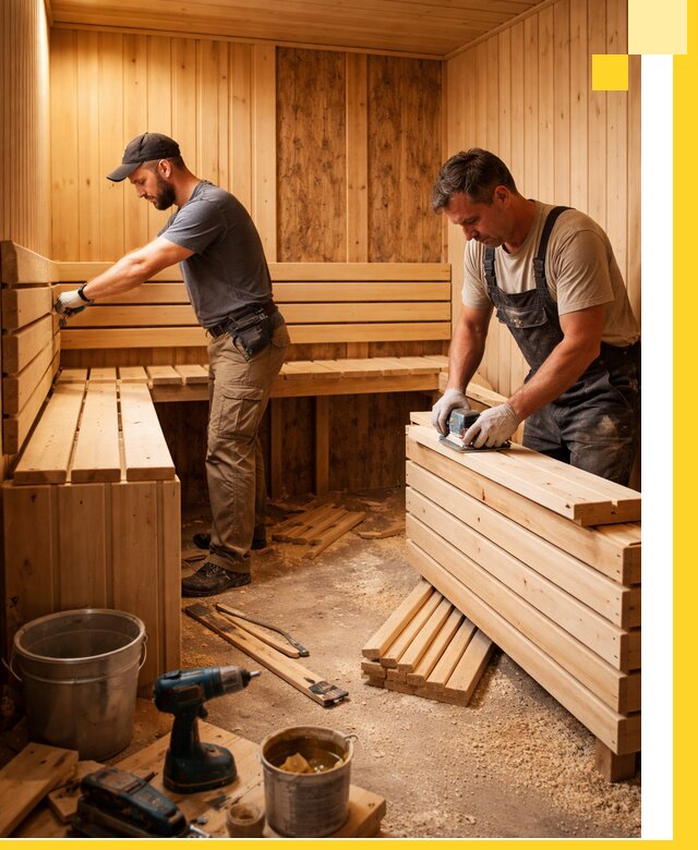 Профессиональный комплексный ремонт саун под ключ в Бердске