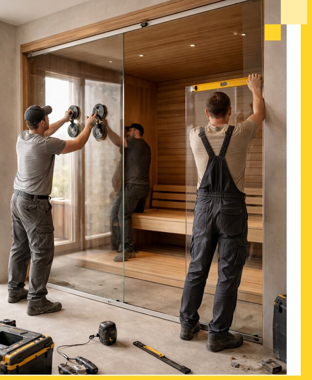 Производство и монтаж стеклянных саун под ключ в Бердске