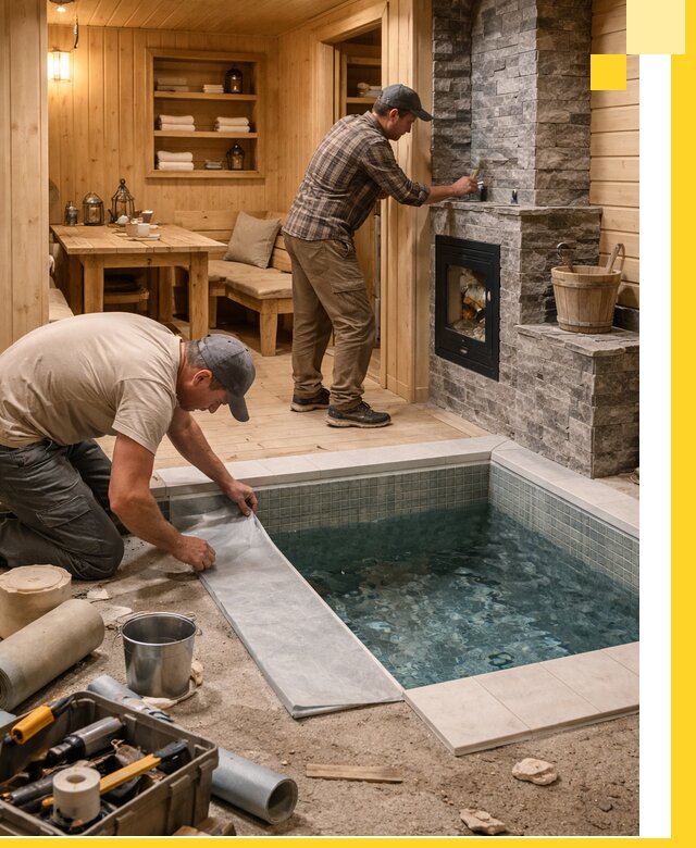 Строительство бань с комнатой отдыха под ключ в Бердске