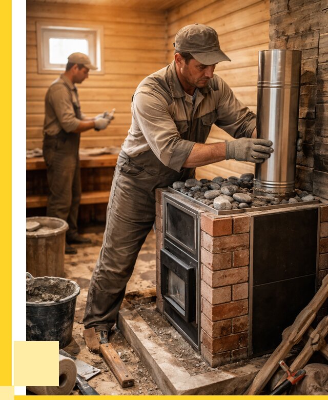 Монтаж печи в бане под ключ в Бердске от 20824 р. | ЭриданБрд