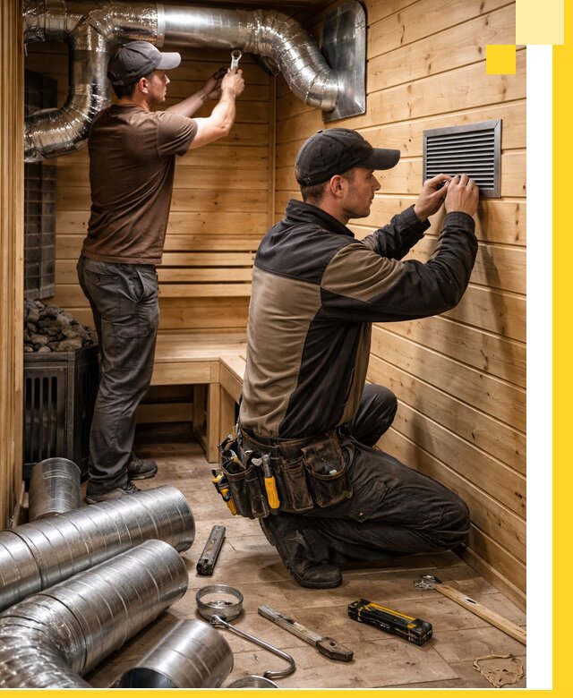 Проектирование и монтаж вентиляции бани в Бердске под ключ