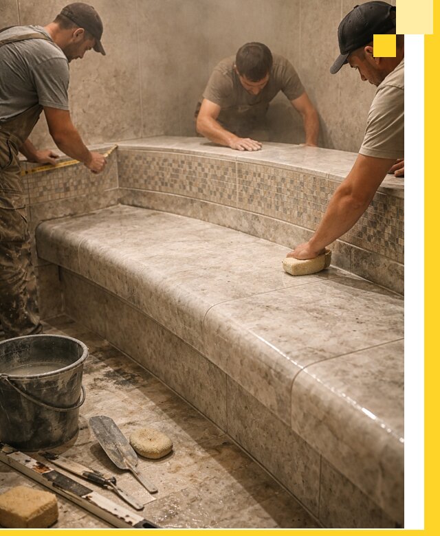 Изготовление и установка сидений для хамама в Бердске