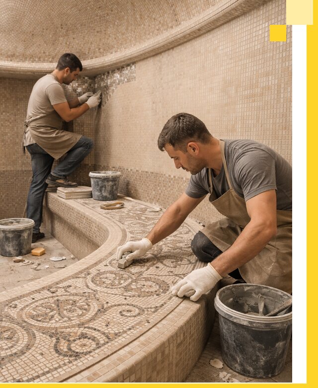 Плитка для хамама в Бердске, укладка, подбор и поставка